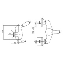 Смеситель для душа хром, ручка металл Cezares Elite ELITE-DM-01-M