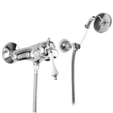 Смеситель для душа с ручным душем хром, ручка белая Cezares Margot MARGOT-DDM-01-Bi