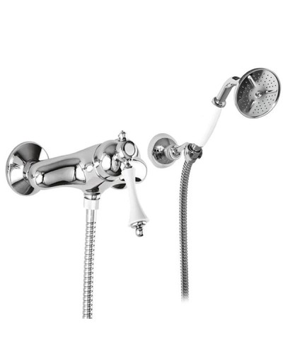 Смеситель для душа с ручным душем хром, ручка белая Cezares Margot MARGOT-DDM-01-Bi