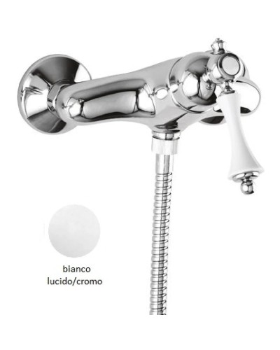 Смеситель для душа bianco lucido/cromo, ручка bianco lucido/cromo Cezares Margot MARGOT-DM-BLC