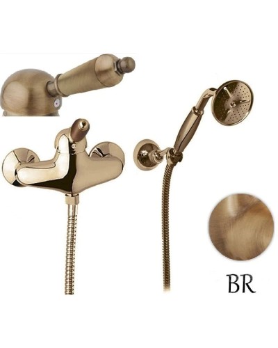 Смеситель для душа в комплекте с ручным душем бронза, ручка металл Cezares Elite ELITE-D-02-M