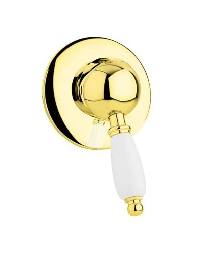 Смеситель для душа золото 24 карат, ручка белая Cezares Elite ELITE-DIM-03/24-Bi