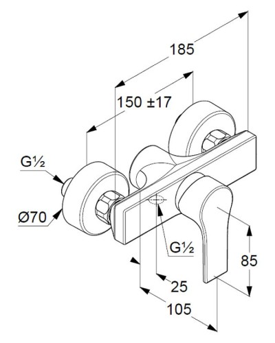 Смеситель для душа Kludi Zenta SL 488700565 Хром