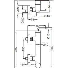 Смеситель для душа хром, ручка хром Cezares Eco ECO-DM-01-Cr