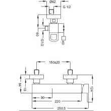 Смеситель для душа хром, ручка хром Cezares Levico LEVICO-DM-01-Cr
