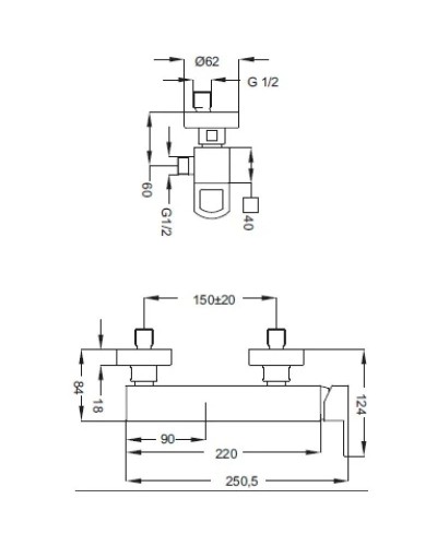 Смеситель для душа хром, ручка хром Cezares Levico LEVICO-DM-01-Cr