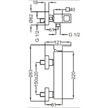 Смеситель для душа хром, ручка хром Cezares Molveno MOLVENO-DM-01-Cr
