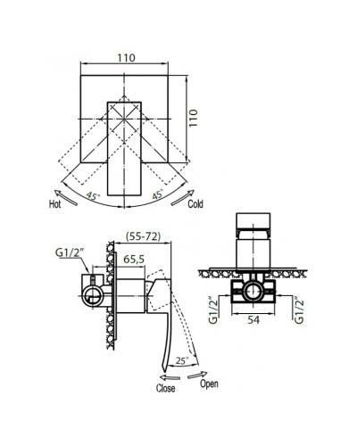 Cezares Quattro QUATTRO-DI-01 Смеситель для душа