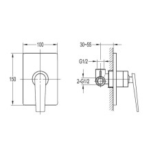 Смеситель для душа Cezares Baden BADEN-F-DIM-01