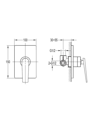 Смеситель для душа Cezares Baden BADEN-F-DIM-01