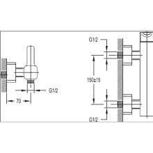 Смеситель для душа хром, ручка хром Cezares Tesoro TESORO-D-01