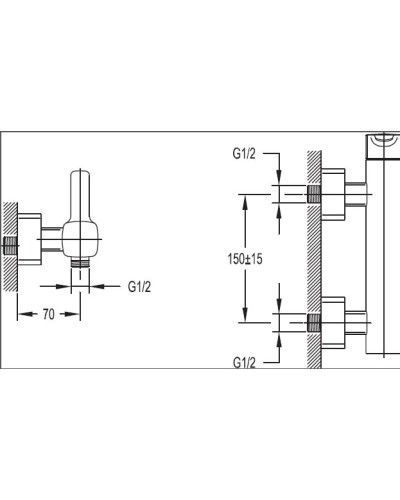 Смеситель для душа хром, ручка хром Cezares Tesoro TESORO-D-01