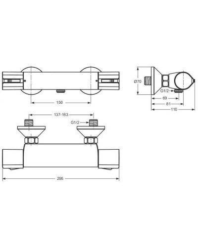 Смеситель для душа Ideal Standard Active A4046AA с термостатом Хром