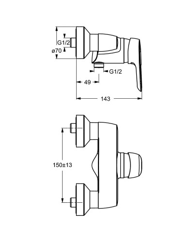Смеситель для душа Ideal Standard Ceramix Blue B9493AA Хром