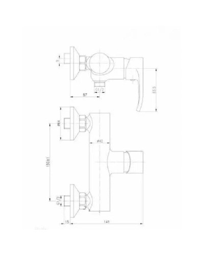 Смеситель для душа Ceramica Nova A.V.O 70026CH Хром