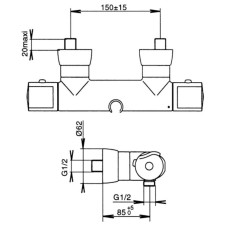 Термостат для душа Jacob Delafon Salute E71089-CP