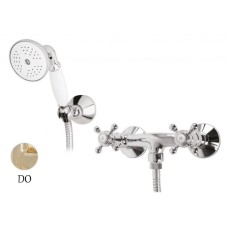 Смеситель для душа с ручным душем золото 24 карат, ручки золото 24 карат Cezares Golf GOLF-D-03/24