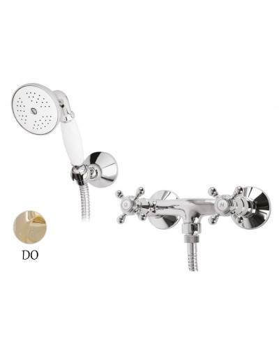 Смеситель для душа с ручным душем золото 24 карат, ручки золото 24 карат Cezares Golf GOLF-D-03/24