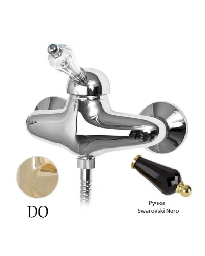 Смеситель для душа золото 24 карат, ручка Swarovski Nero Cezares Vintage VINTAGE-DM-03/24-Sw-N