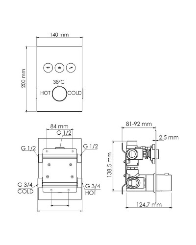Смеситель для душа WasserKRAFT Neime 1944 с термостатом Хром