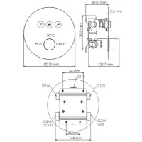 Смеситель для душа WasserKRAFT Dinkel 5844 с термостатом Хром