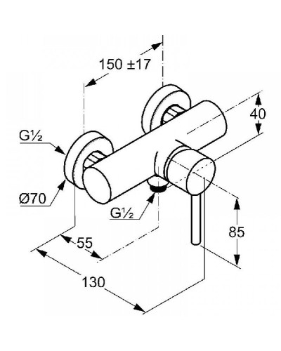 Смеситель для душа Kludi Bozz 388310576 Хром