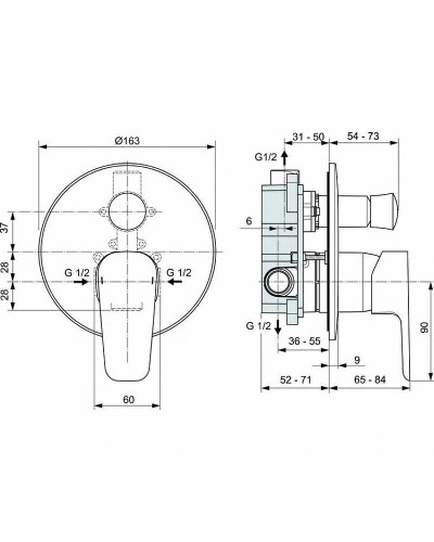 Смеситель для душа Ideal Standard Ceraplan III A6383AA Хром