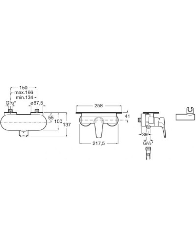 Смеситель для душа Roca Atlas 5A2190C0M Хром