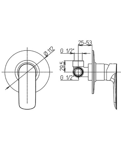 Смеситель для душа Paini Nove 09PZ690 Черный матовый