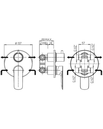 Смеситель для душа Paini Nove 09PZ6911 Черный матовый