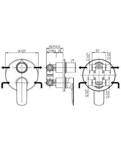 Смеситель для душа Paini Nove 09CR6911 Хром