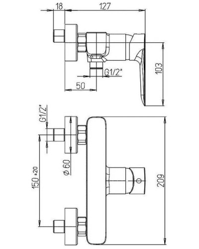 Смеситель для душа Paini Nove 09CR511 Хром