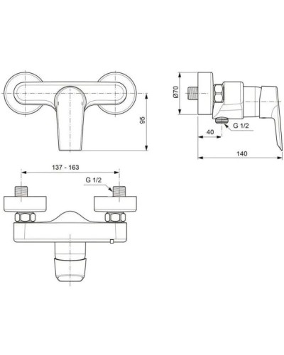 Смеситель для душа Ideal Standard Tesi A6581AA