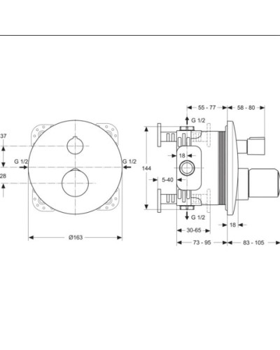 Термостат встраиваемый для душа Ideal Standard Melange A4721AA