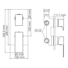 Смеситель для душа WasserKRAFT Abens 2071 Чёрный матовый