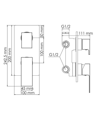 Смеситель для душа WasserKRAFT Abens 2071 Чёрный матовый