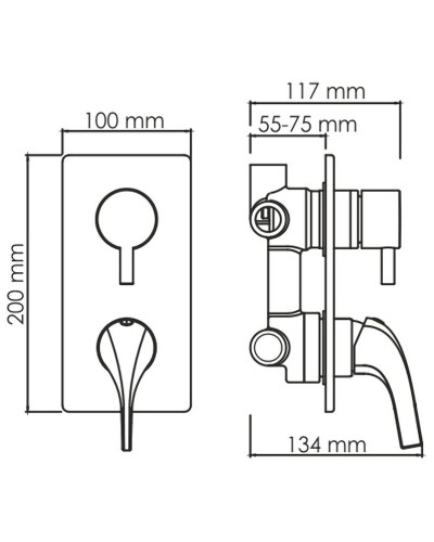 Смеситель для душа WasserKRAFT Sauer 7171 Золото