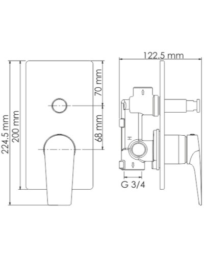 Смеситель для душа WasserKRAFT Glan 6661 Черный глянцевый
