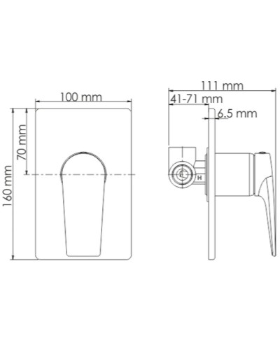 Смеситель для душа WasserKRAFT Glan 6651 Черный глянцевый