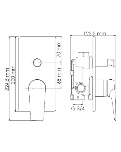 Смеситель для душа WasserKRAFT Wiese 8461 Оружейная сталь