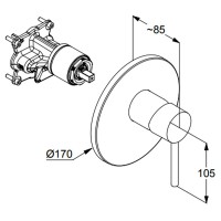 Смеситель для душа Kludi Bozz 386553976 Черный