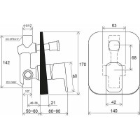 Смеситель для душа Ravak 10° Free-TD F 061.00 X070134 Хром