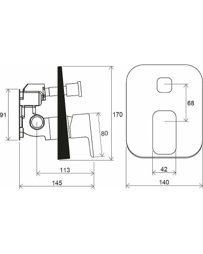 Смеситель для душа Ravak 10° Free-TD F 065.00 X070136 Хром