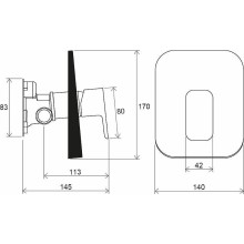 Смеситель для душа Ravak 10° Free-TD F 066.00 X070137 Хром