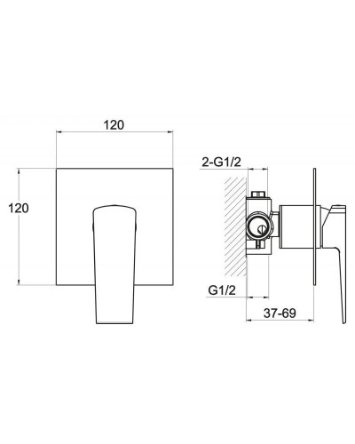 Смеситель для душа BelBagno Arlie ARL-BDM-CRM