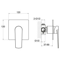 Смеситель для душа BelBagno Carin CAR-BDM-CRM