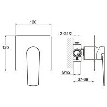 Смеситель для душа BelBagno Carin CAR-BDM-CRM