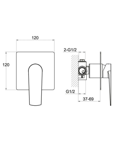 Смеситель для душа BelBagno Carin CAR-BDM-CRM