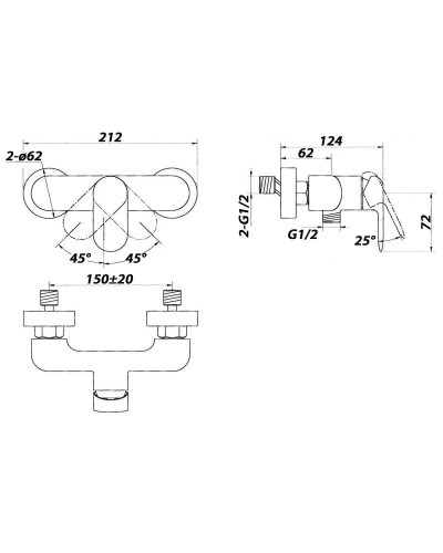 Смеситель для душа BelBagno Ferrano FER-ESDM-CRM