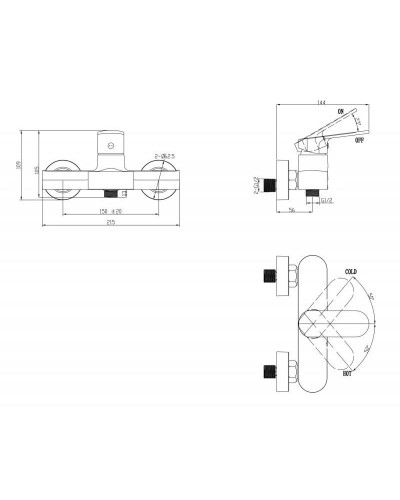 Смеситель для душа BelBagno Ancora ANC-ESDM-CRM